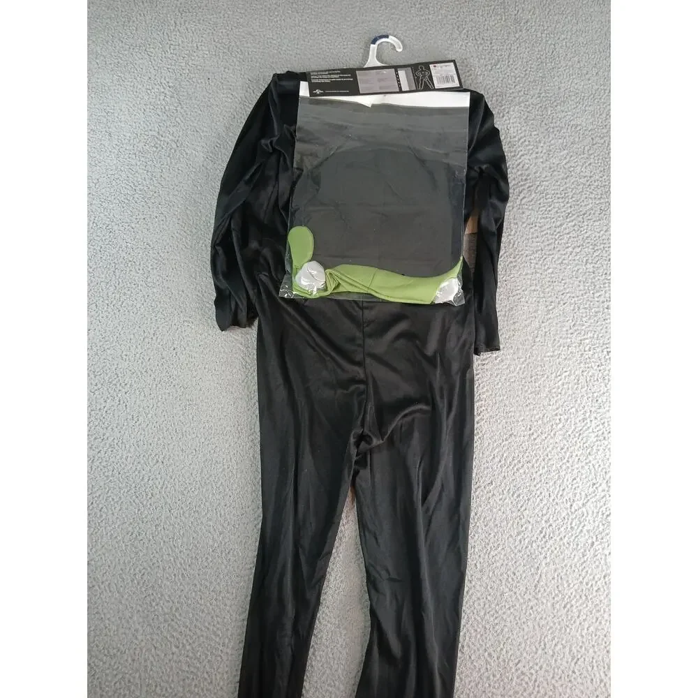 Frankenstein Costume Kids Large (10-12) Black Halloween Wig Hat Jumpsuit NWT
